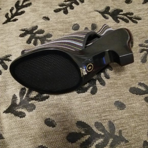 NWOT San Miguel Drayton Multicolour Striped Heeled Sandals - Picture 6 of 13